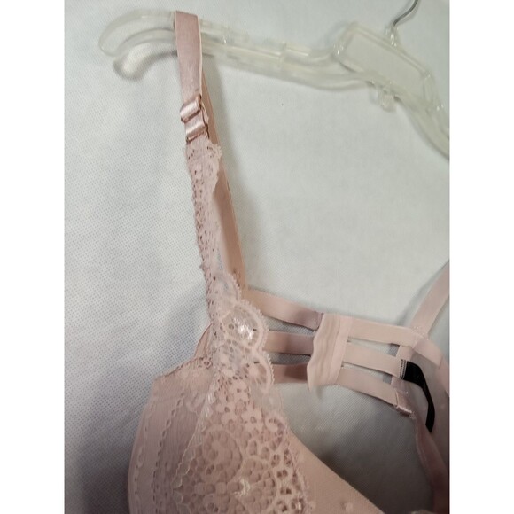 Smart And Sexy Pink Bra 38DD Lace Bow‎ Floral - Picture 4 of 9